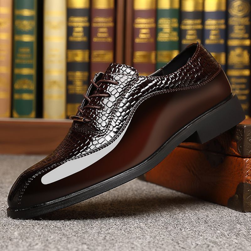 Formal Dress - Men's Glossy Patent Leather British Style