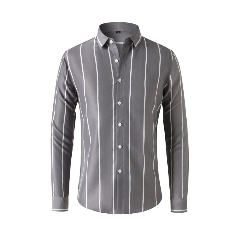 Formal Dress - Men's Striped Dress Shirt Long Sleeve