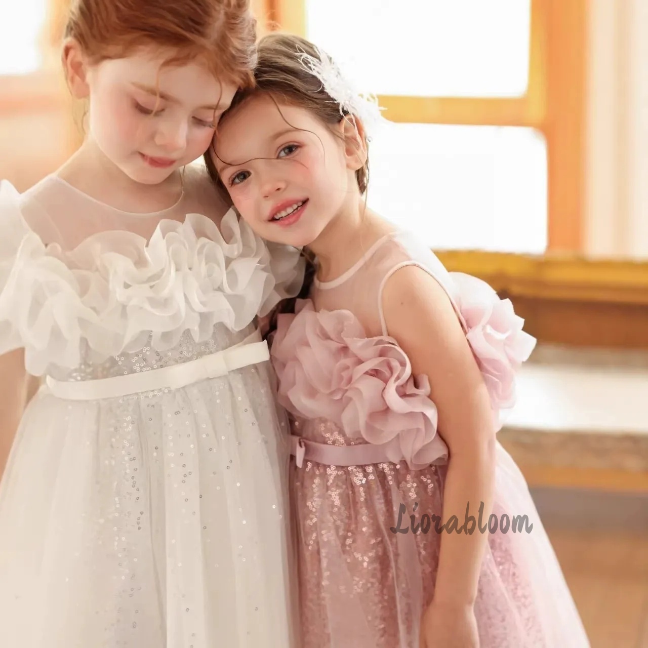 Formal Skirt - Girls' Pink Wavy Tulle Formal Gown