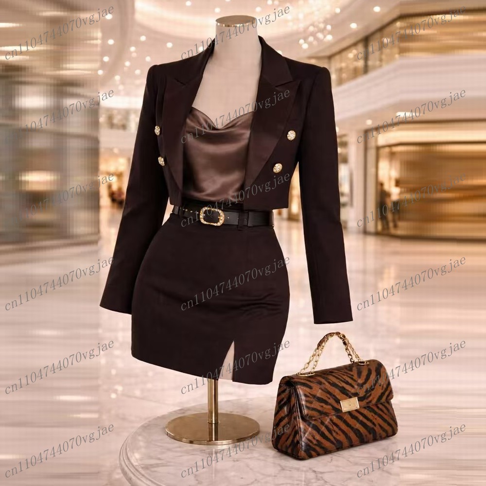 Formal Skirt - Dark Brown Formal New Blazer And