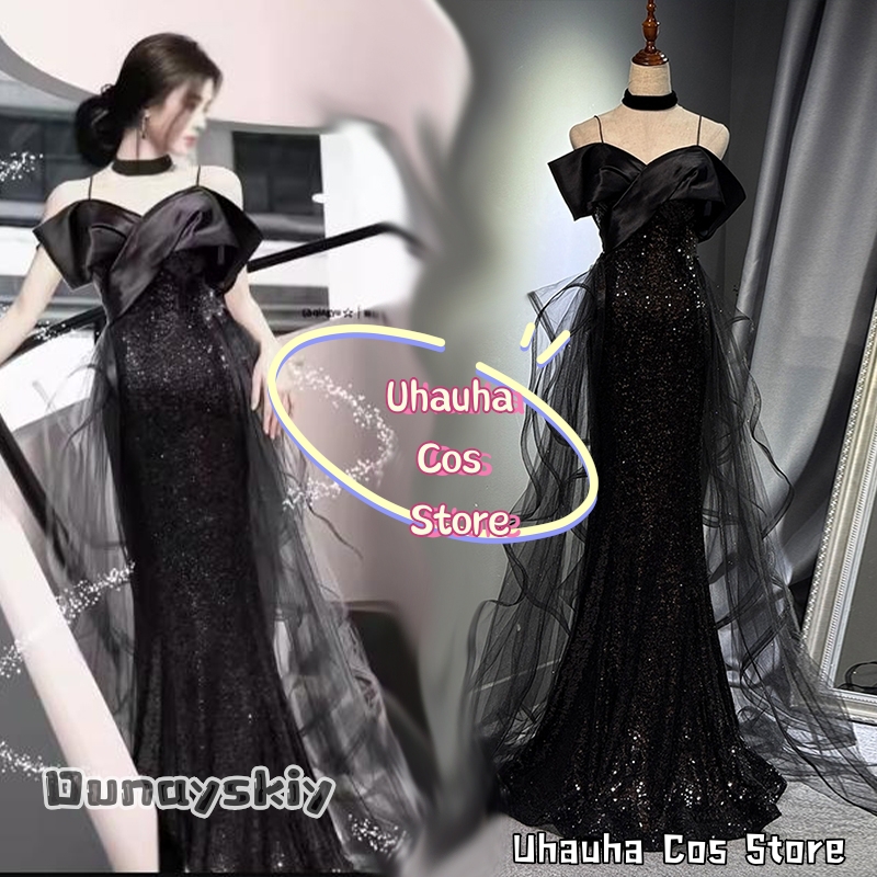 Evening Gown - Cosplay Luxury Evening Dresses Costumes aBcUH@Black