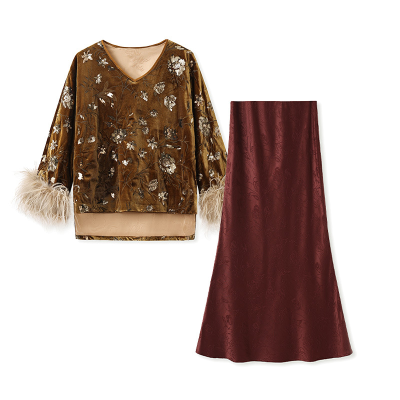2025 Winter Feather Cuff Blous - Silk Blouse recension och pris