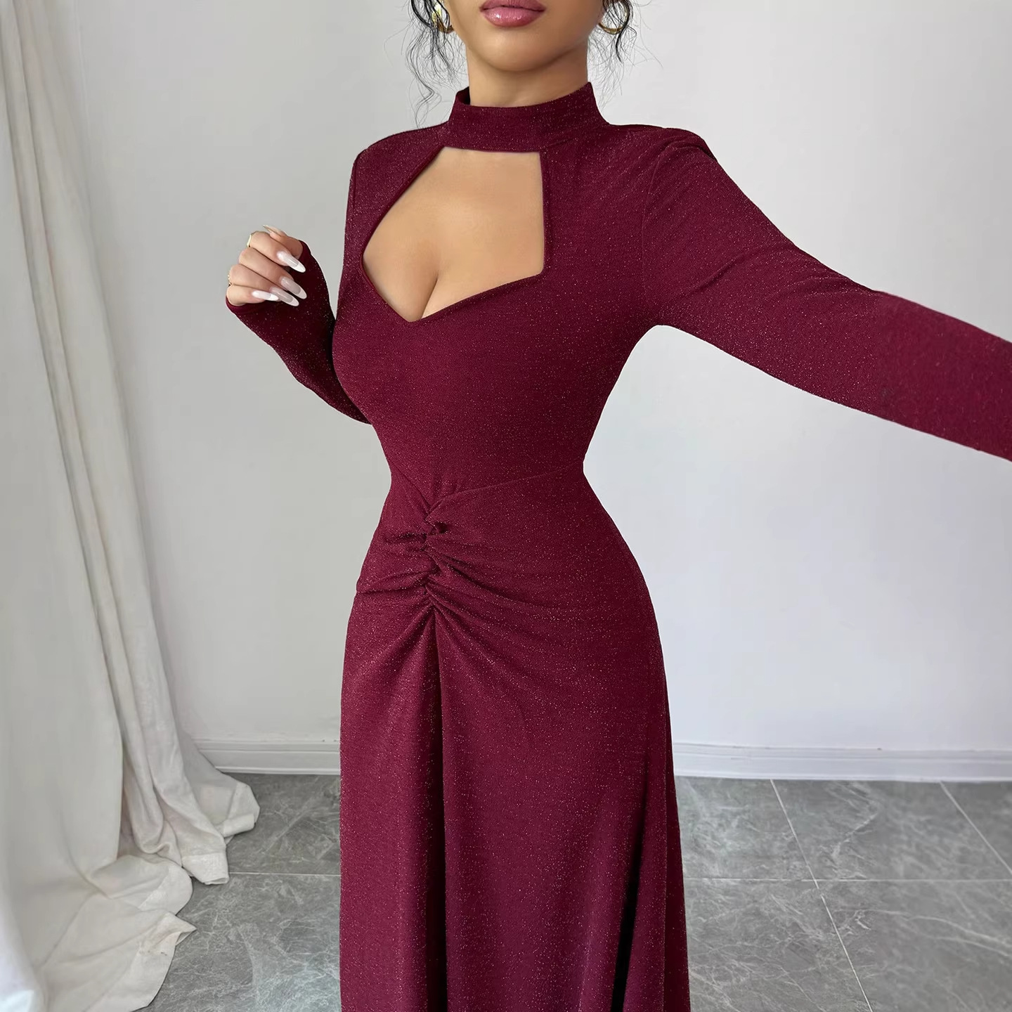 20256 Spring Sexy Fitted Midi  - Midi Dress recension och pris