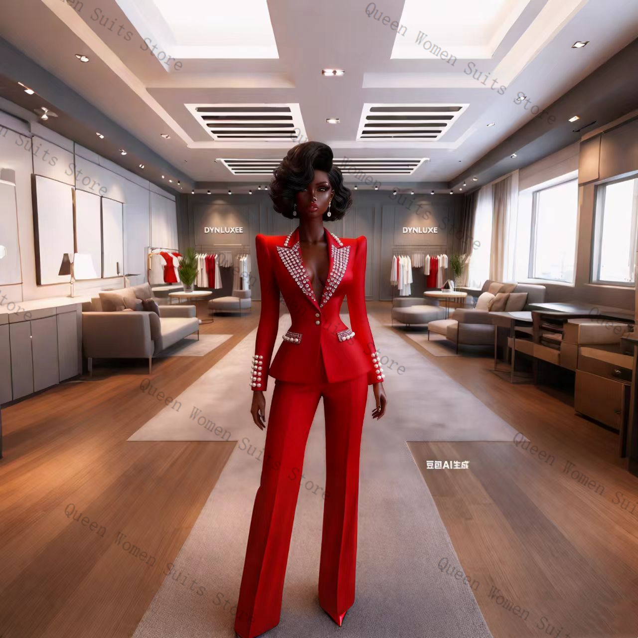 Pearls Red Women Suit Pants Se - Women'S Red Formal Wear recension och pris