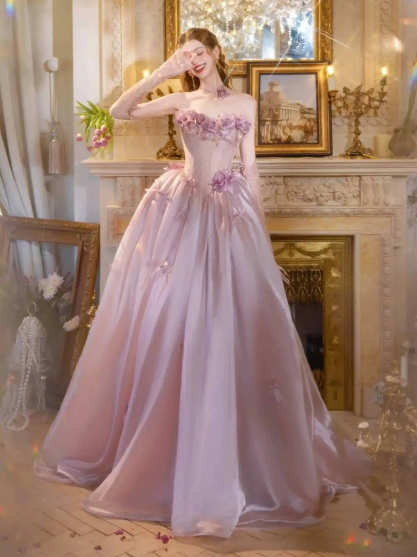 Vintage Dusty Pink Princess Ba - Formal Dress recension och pris