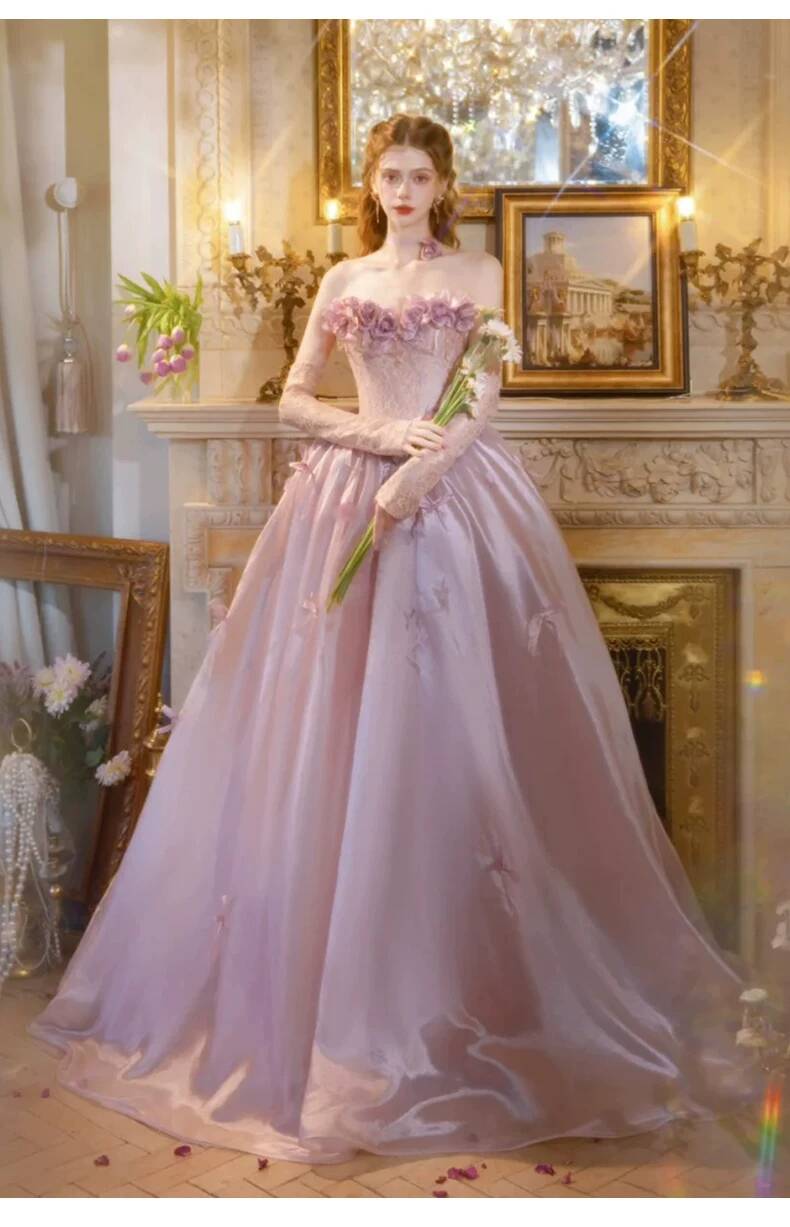 Vintage Dusty Pink Princess Ba - Formal Dress recension och pris