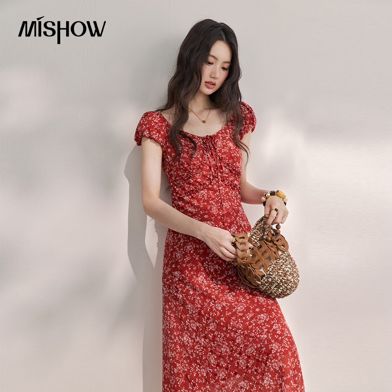 MISHOW Women's Vintage Red Flo - Women'S Red Formal Wear recension och pris