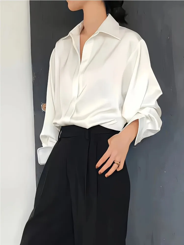 Plus Size Casual Women Silk Sh - Silk Blouse recension och pris