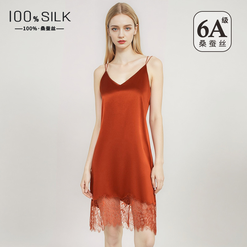 Sexy Ice Silk Slip Dress Women - Lace Dress recension och pris