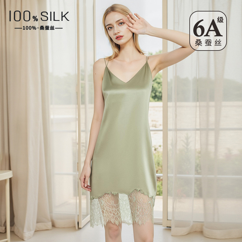 Sexy Ice Silk Slip Dress Women - Lace Dress recension och pris