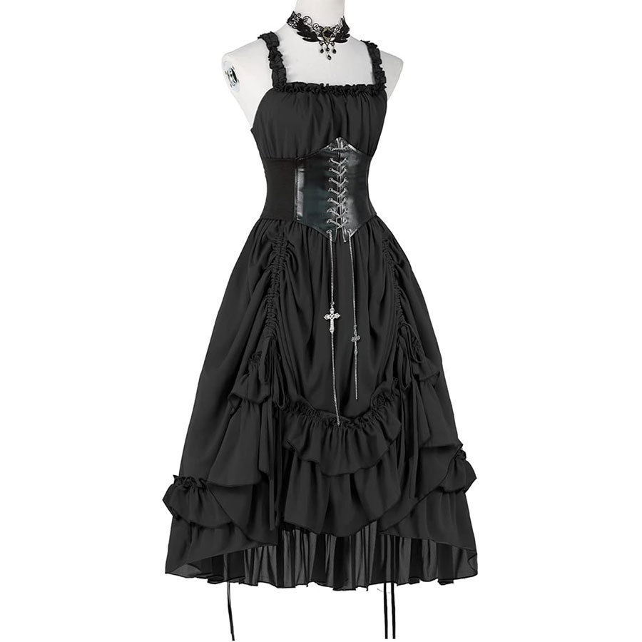 Women Gothic Dress Corset Slip - Midi Dress recension och pris