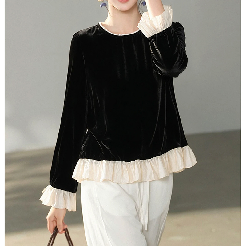 100% Mulberry Silk Lining Blac - Silk Blouse recension och pris