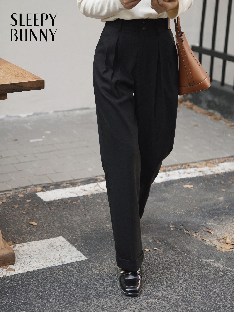 High Waist Wool-Like Trousers  - Tailored Trouser Wide recension och pris