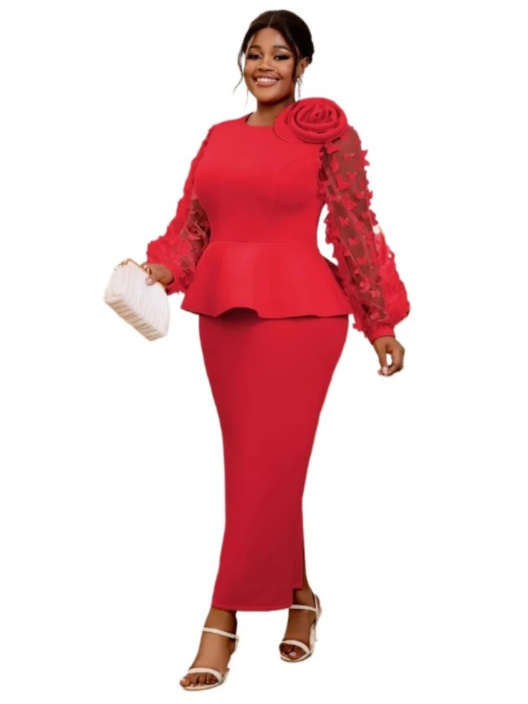 2025 Plus Size African Dresses - Women'S Red Formal Wear recension och pris