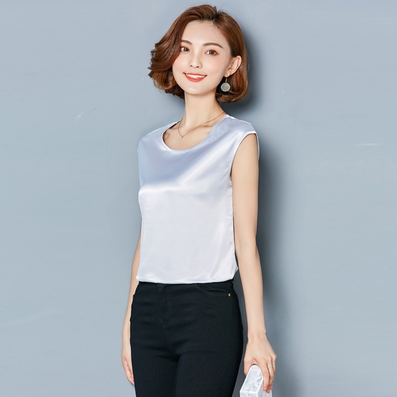 Sexy Silk vest women sleeveles - Silk Blouse recension och pris