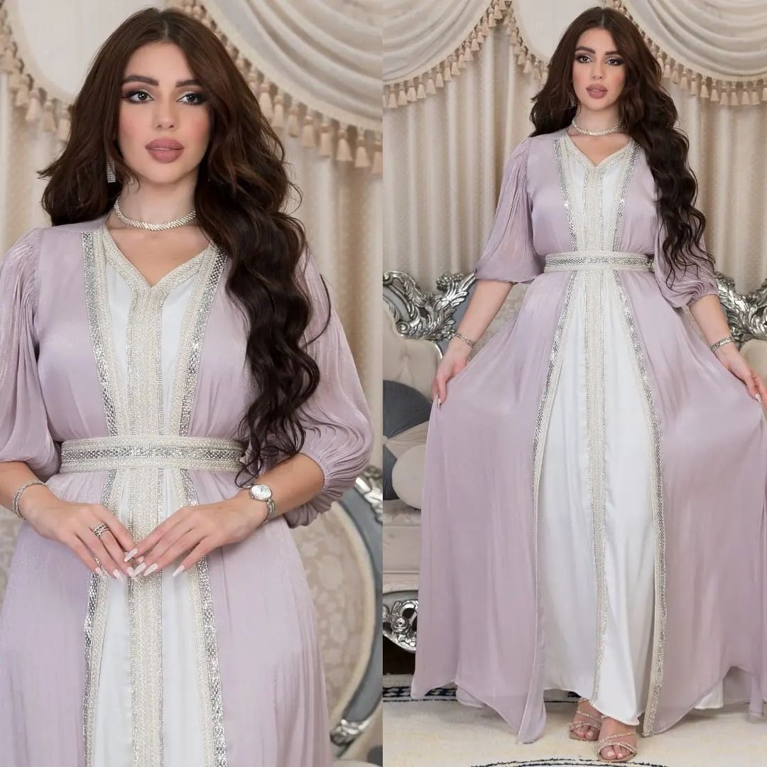 Lavender Sequin Dress V Neck P - Evening Gown recension och pris