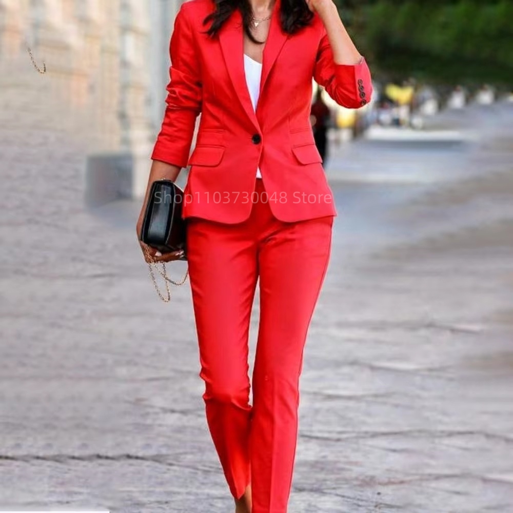 Fashion Office Ladies Blazer a - Women'S Red Formal Wear recension och pris