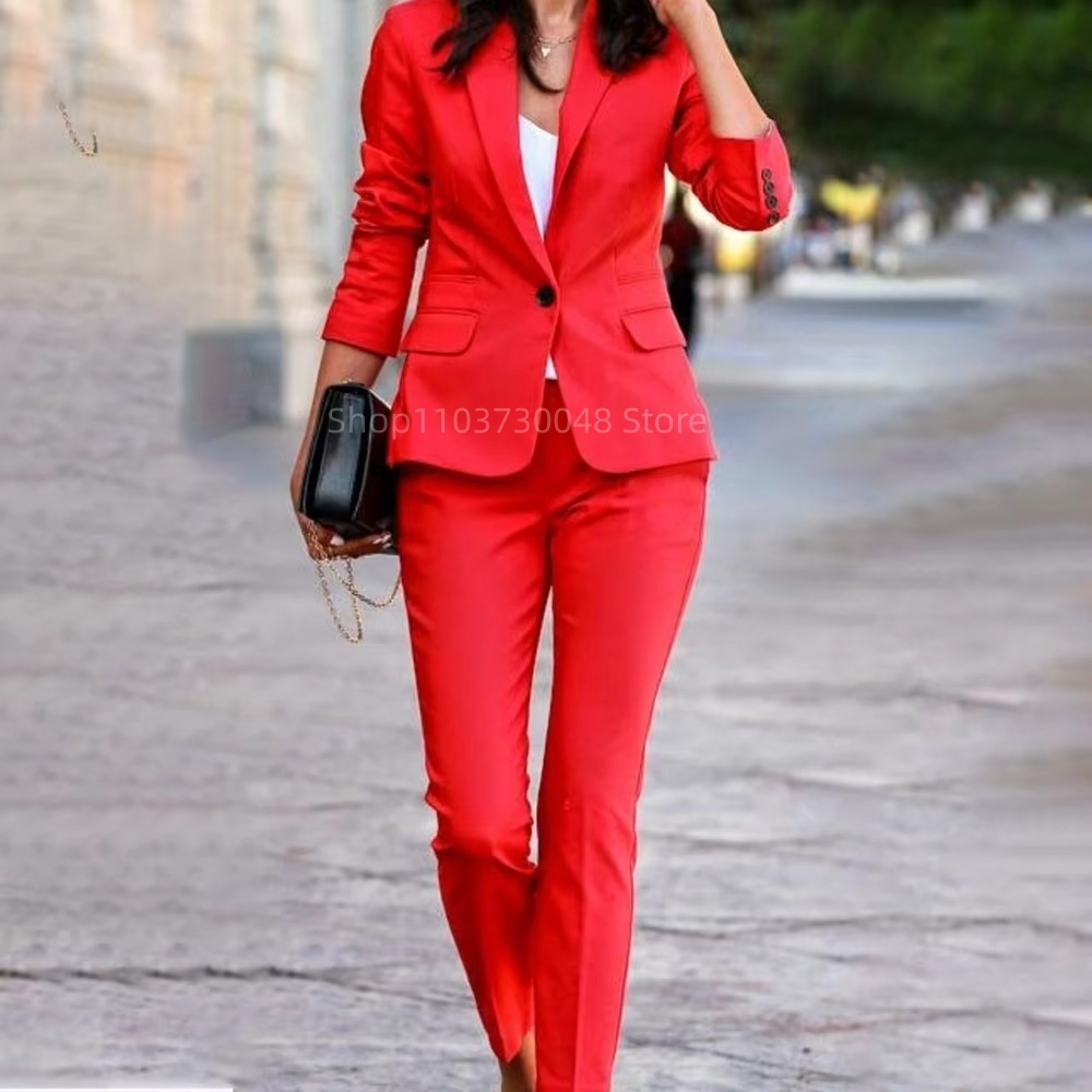 Fashion Office Ladies Blazer a - Women'S Red Formal Wear recension och pris