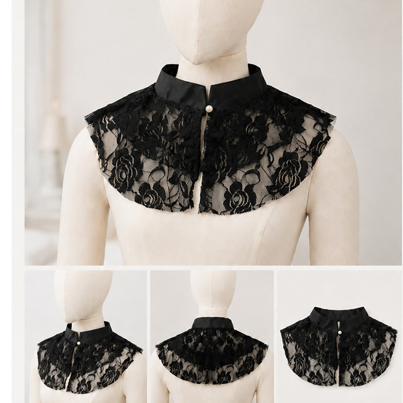 Elegant Lace Floral False Coll - Lace Dress recension och pris